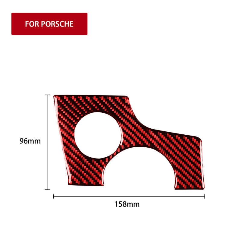 Car Carbon Fiber Key Hole Decorative Sticker for Porsche Panamera, Left Drive (Red)