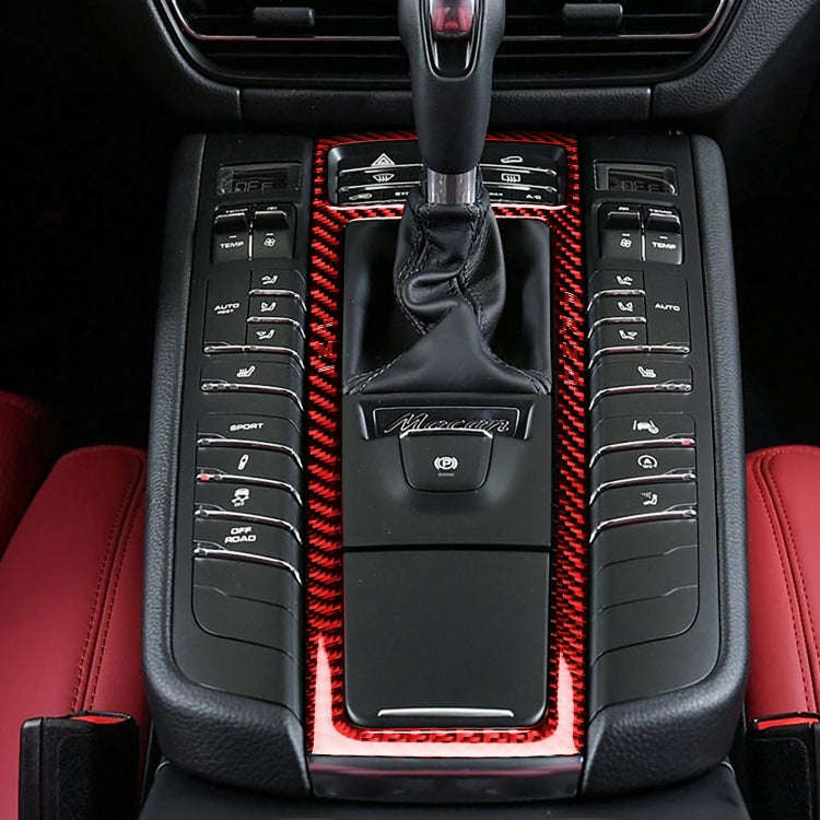 Car Carbon Fiber Gear Panel Decorative Sticker for Porsche Macan 2014-2021, Left and Right Drive ...