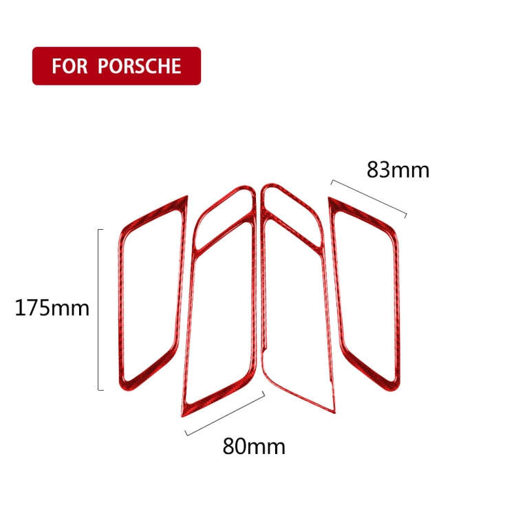 Car Carbon Fiber Door Handle Frame Panel Decorative Sticker for Porsche Macan 2014-2021, Left and...