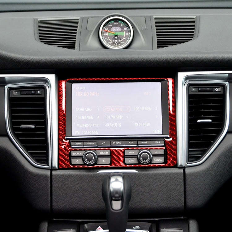 Car Carbon Fiber Navigation Panel Decorative Sticker for Porsche Macan 2014-2018, Left and Right ...