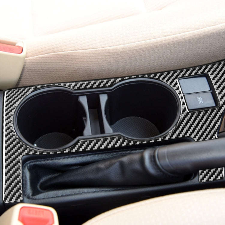 Car Carbon Fiber Rear Water Cup Holder Panel A Decorative Sticker for Toyota Corolla / Levin 2014...