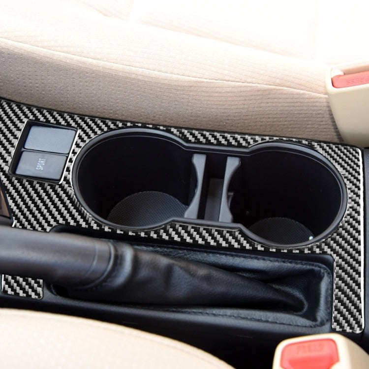 Car Carbon Fiber Rear Water Cup Holder Panel A Decorative Sticker for Toyota Corolla / Levin 2014...