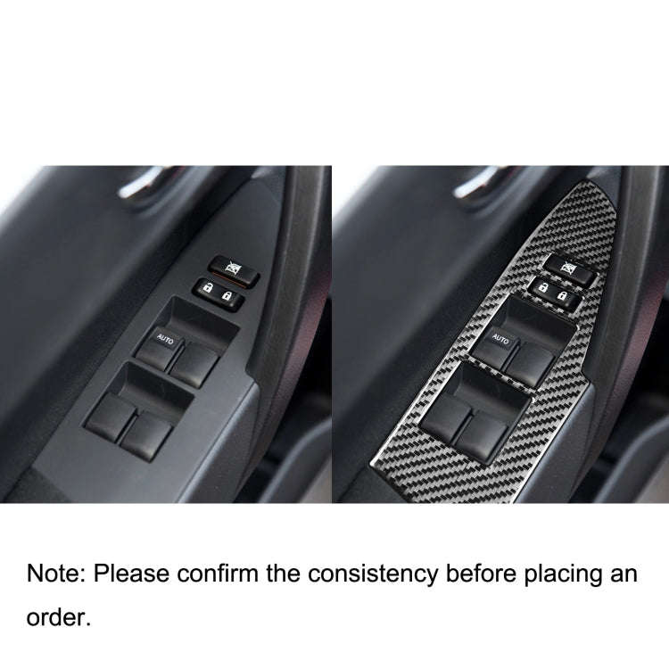Car Carbon Fiber Window Lift Decorative Sticker for Toyota Corolla / Levin 2014-2018, Left Drive
