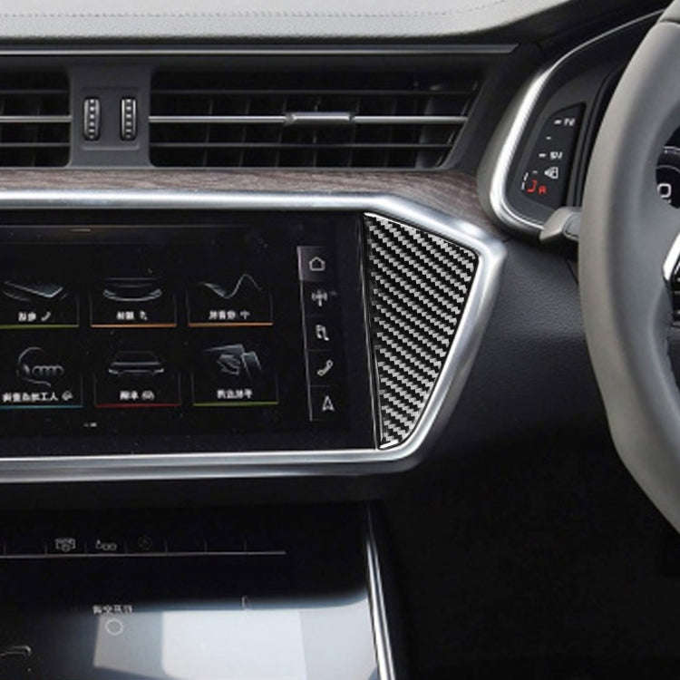 Car Carbon Fiber Central Control Decorative Sticker for Audi A6L / A7 2019-, Right Drive