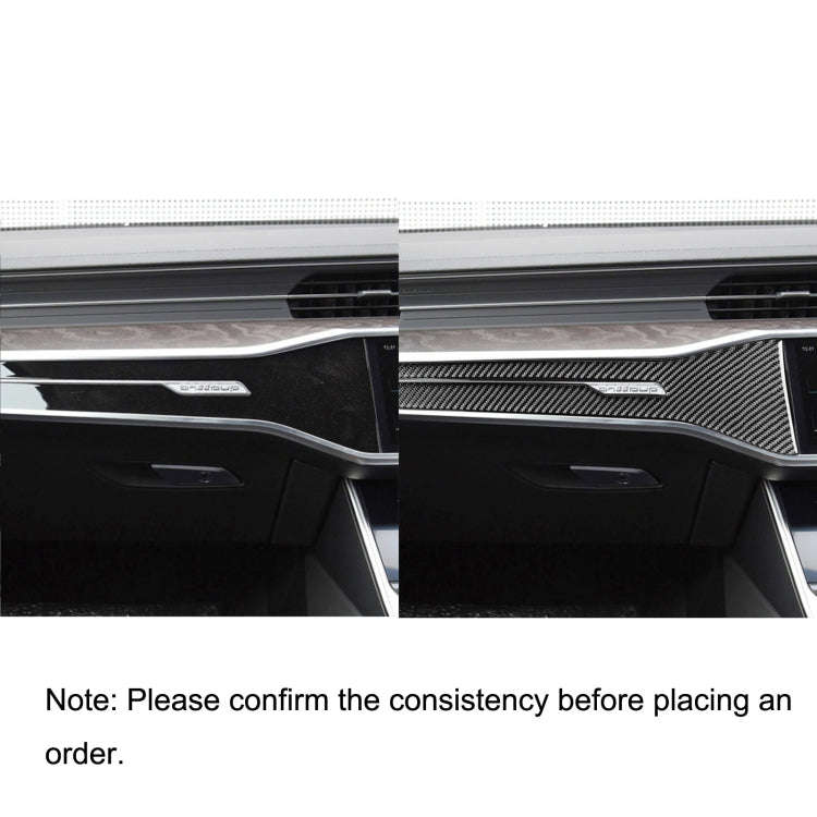 Car Carbon Fiber Central Control Decorative Sticker for Audi A6L / A7 2019-, Right Drive