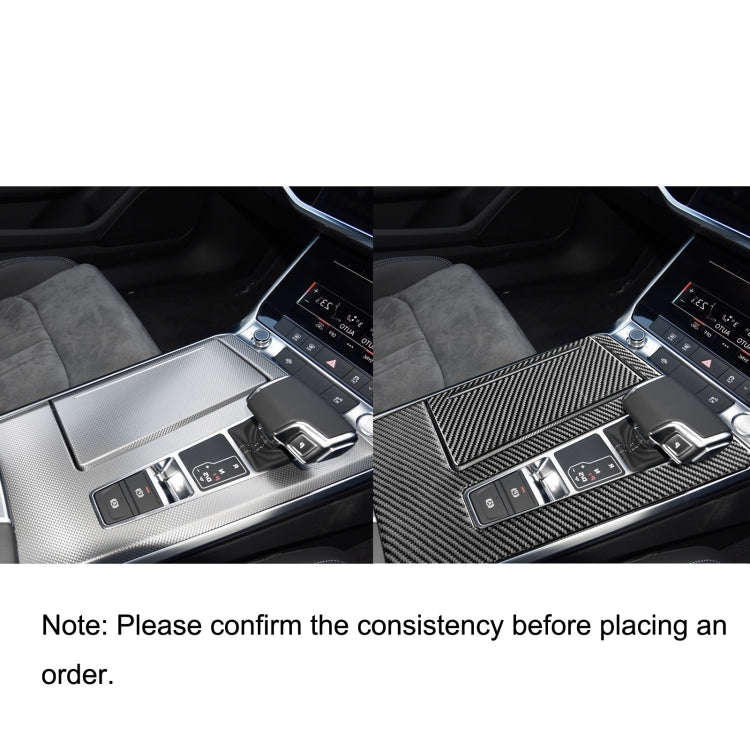 Car Carbon Fiber Gear Panel Decorative Sticker for Audi A6L / A7 2019-, Right Drive