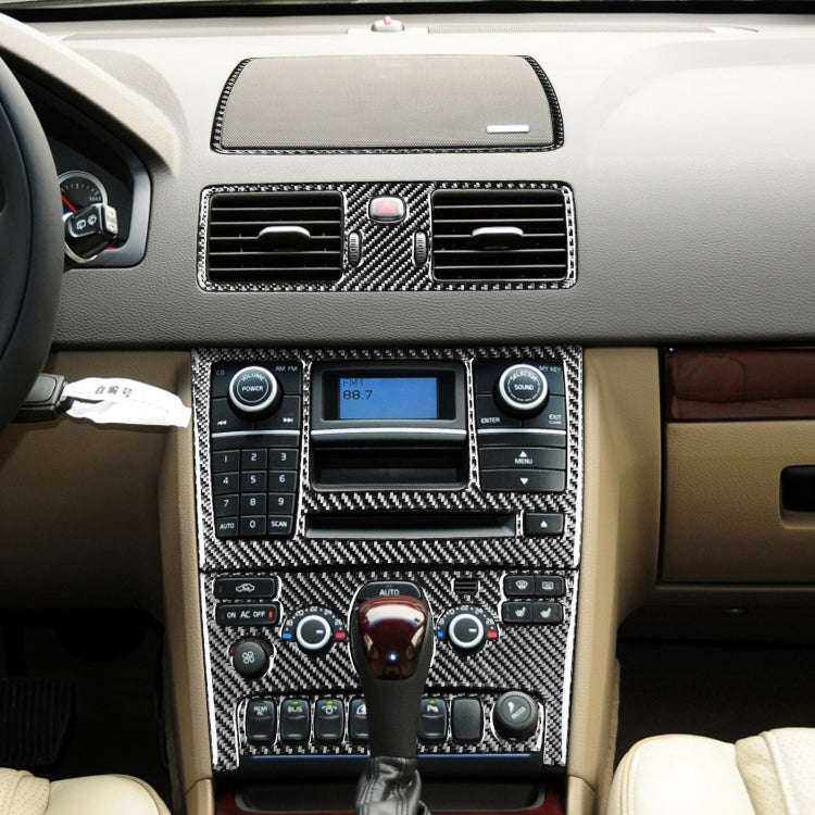 7 in 1 Car Carbon Fiber Gear Set B Decorative Sticker for Volvo XC90 2003-2014, Left Drive