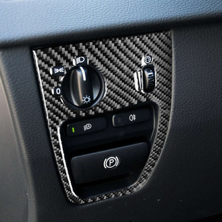 Car Carbon Fiber Headlight Control Decorative Sticker for Volvo XC90 2003-2014, Left and Right Dr...