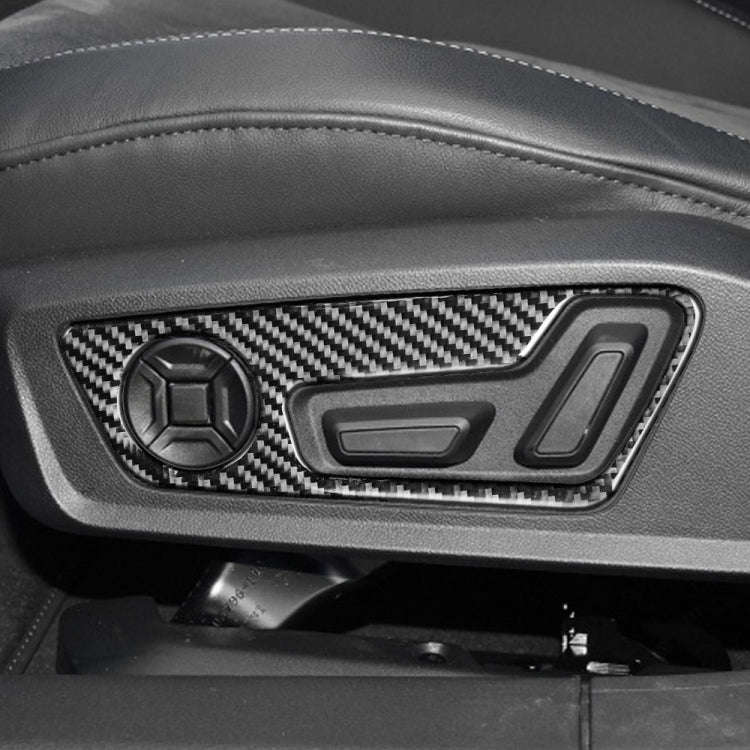 Car Carbon Fiber Seat Adjustment Panel Decorative Sticker for Audi A6L / A7 2019-, Left and Right...
