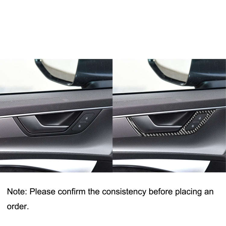 Car Carbon Fiber Inner Door Handle Decorative Sticker for Audi A6L / A7 2019-, Left and Right Dri...