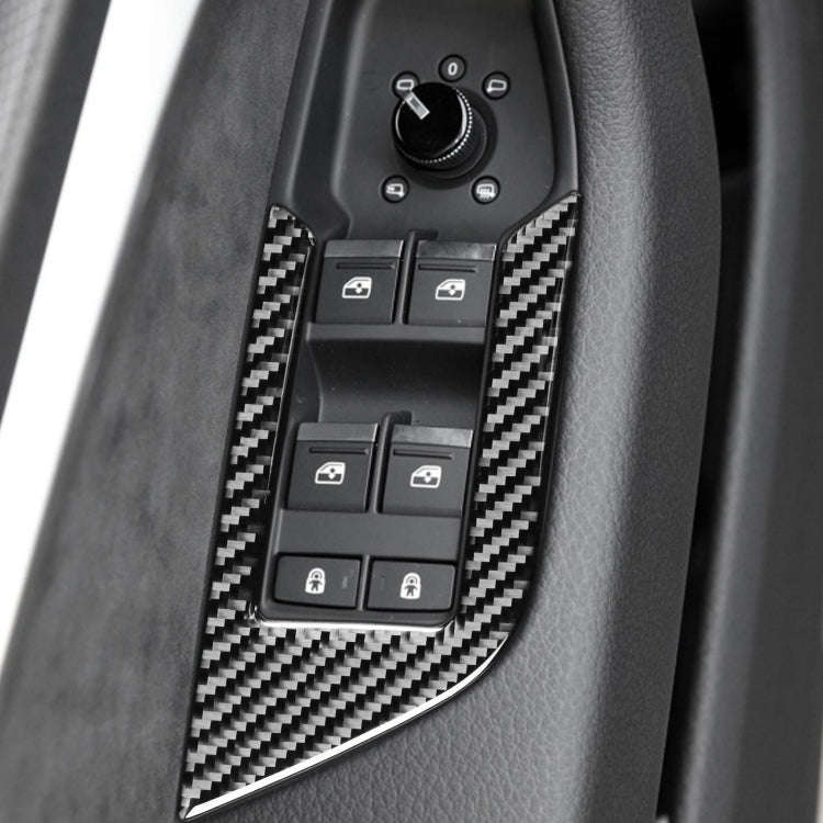 Car Carbon Fiber Window Glass Lift Decorative Sticker for Audi A6L / A7 2019-, Left Drive