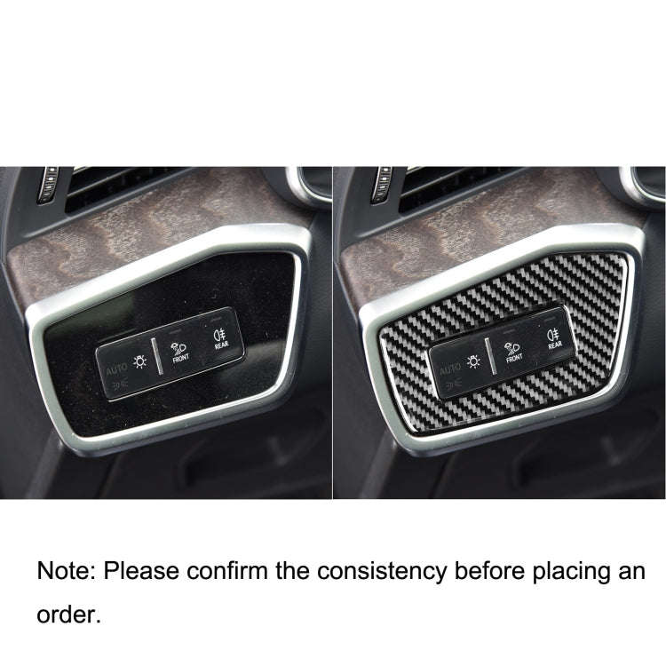 Car Carbon Fiber Headlight Switch Decorative Sticker for Audi A6L / A7 2019-, Left Drive
