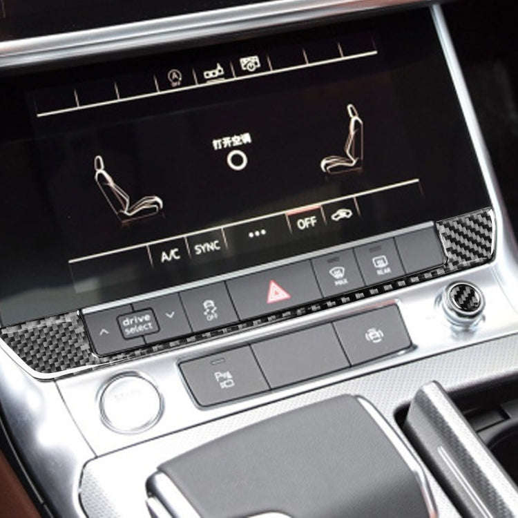 Car Carbon Fiber Warning Panel Buttons Decorative Sticker for Audi A6L / A7 2019-, Left and Right...