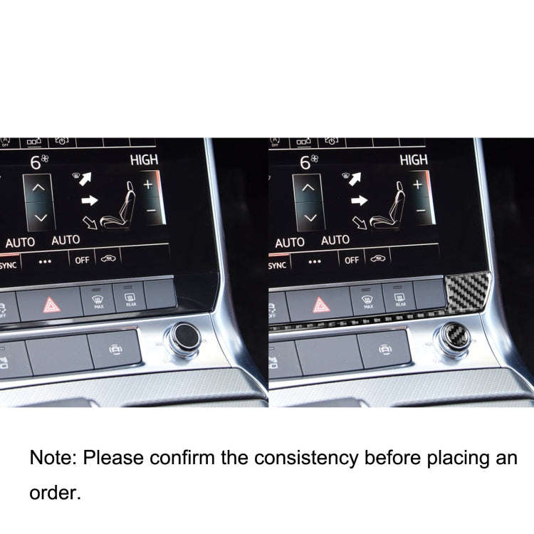 Car Carbon Fiber Warning Panel Buttons Decorative Sticker for Audi A6L / A7 2019-, Left and Right...
