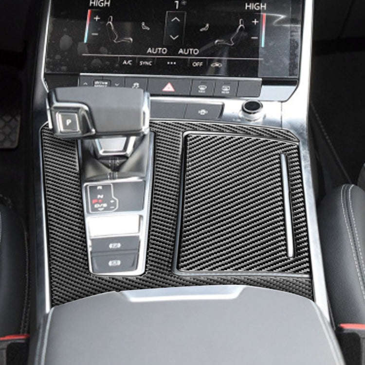 Car Carbon Fiber Gear Panel Decorative Sticker for Audi A6L / A7 2019-, Left Drive