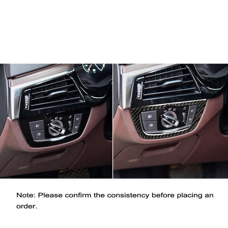 Car Carbon Fiber Headlight Switch Solid Color Decorative Sticker for BMW G01 X3 2018-2020 / G02 X...