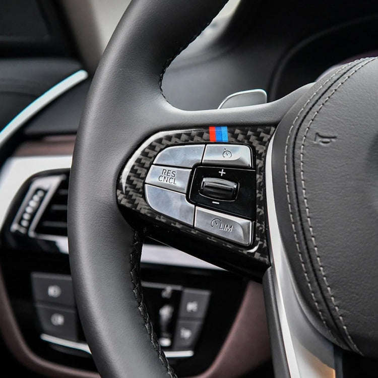 2 in 1 Car Carbon Fiber Steering Wheel Button 3-color B Decorative Sticker for BMW G01 X3 2018-20...