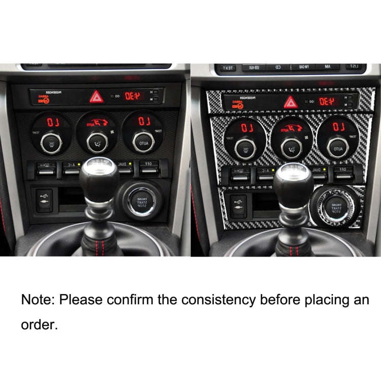 5 in 1 Car Carbon Fiber Control Panel A Decorative Sticker for Subaru BRZ / Toyota 86 2017-2019, ...