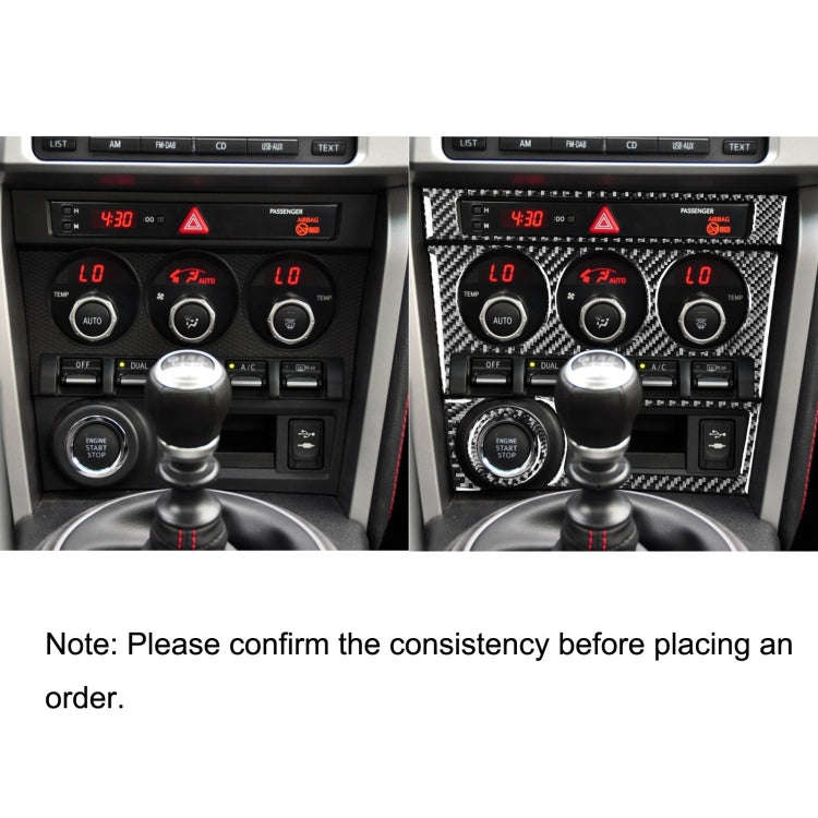 5 in 1 Car Carbon Fiber Control Panel A Decorative Sticker for Subaru BRZ / Toyota 86 2017-2019, ...
