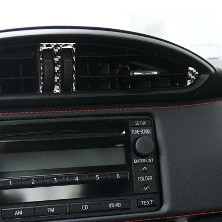 3 in 1 Car Carbon Fiber Central Air Outlet Decorative Sticker for Subaru BRZ / Toyota 86 2017-201...