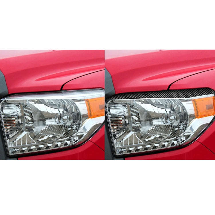 2 PCS / Set Carbon Fiber Car Headlight Eyebrow Decorative Sticker for Toyota Tundra 2014-2018, Le...
