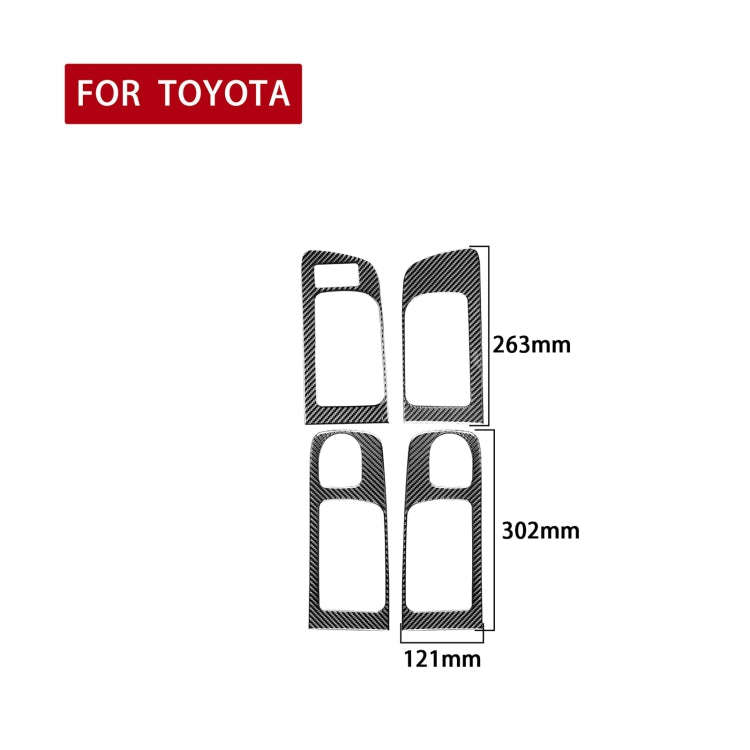 4 PCS / Set Carbon Fiber Car Door Inner Handle Decorative Sticker for Toyota Tundra 2014-2018, Le...