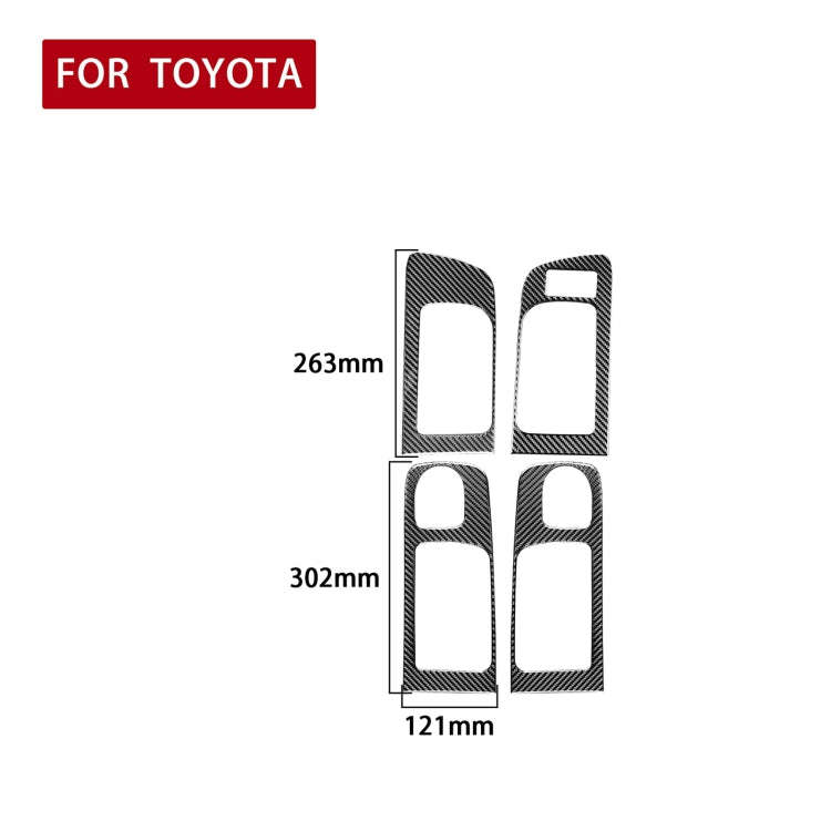 4 PCS / Set Carbon Fiber Car Door Inner Handle Decorative Sticker for Toyota Tundra 2014-2018, Ri...