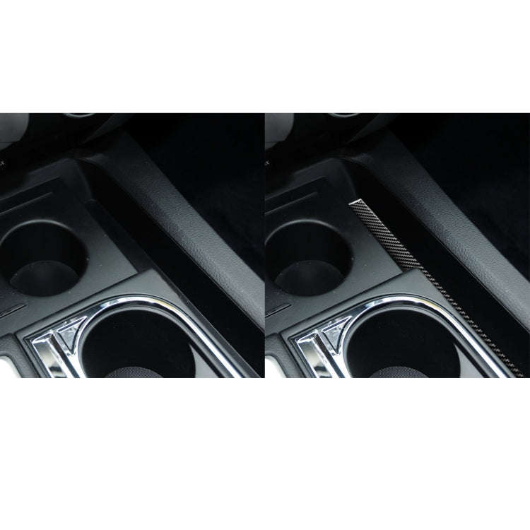 Carbon Fiber Car Central Control Cup Holder Slot Mat Decorative Sticker for Toyota Tundra 2014-20...