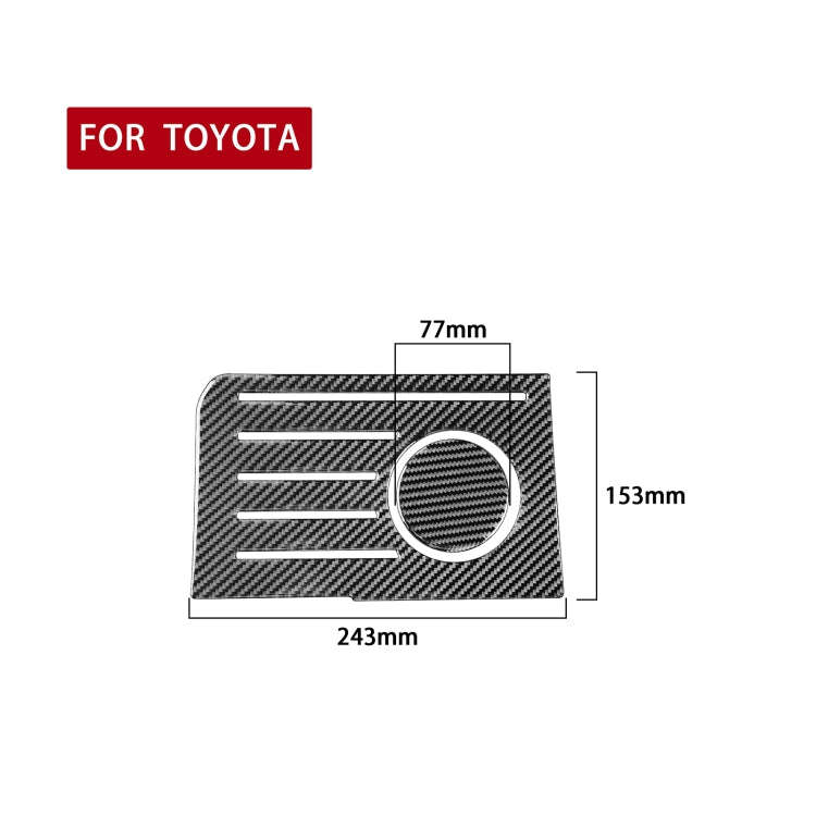 2 PCS / Set Carbon Fiber Car Central Control Storage Box Slot Mat Decorative Sticker for Toyota T...