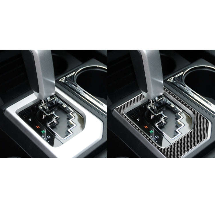 Carbon Fiber Car Gear Panel Decorative Sticker for Toyota Tundra 2014-2018, Left Right Driving Un...