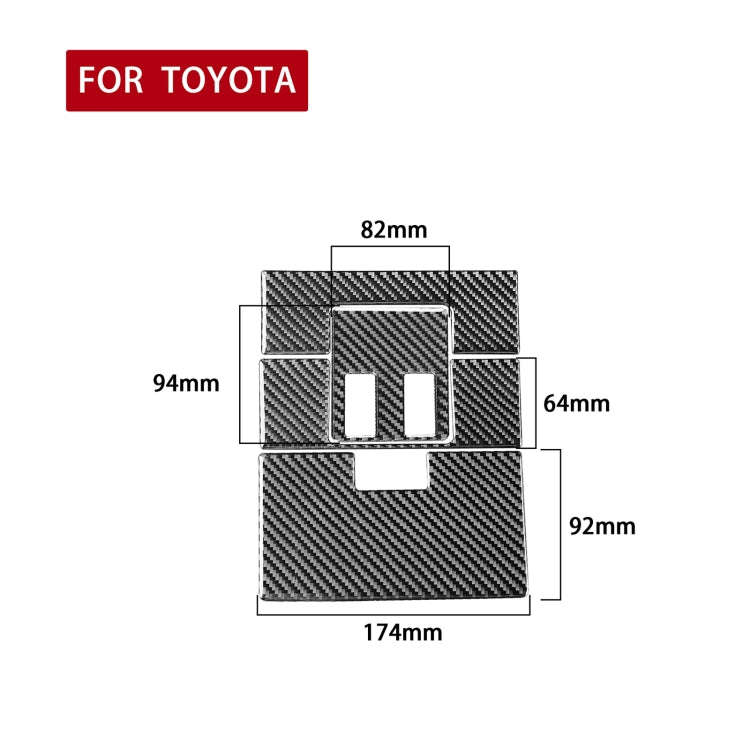 4 PCS / Set Carbon Fiber Car Front Row Reading Light Panel Decorative Sticker for Toyota Tundra 2...