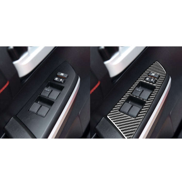 4 PCS / Set Carbon Fiber Car Glass Lift Switch Ring Decorative Sticker for Toyota Tundra 2014-201...