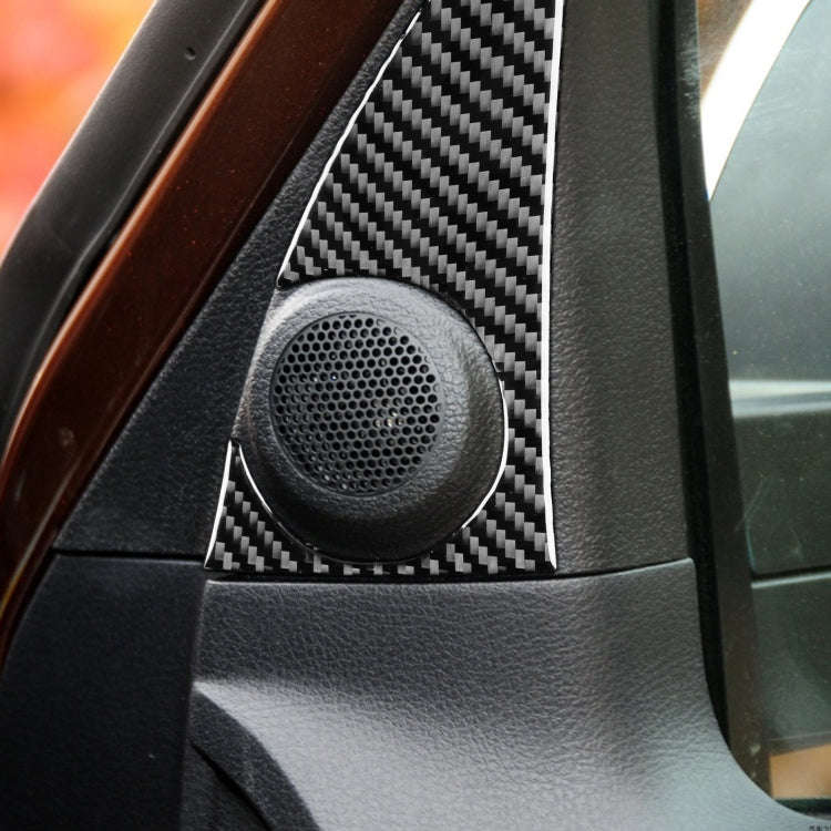 2 PCS / Set Carbon Fiber Car A-pillar Speaker Panel Decorative Sticker for Toyota Tundra 2014-201...