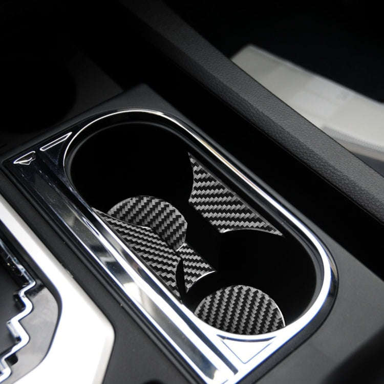 5 PCS / Set Carbon Fiber Car Central Control Cup Holder Panel Decorative Sticker for Toyota Tundr...
