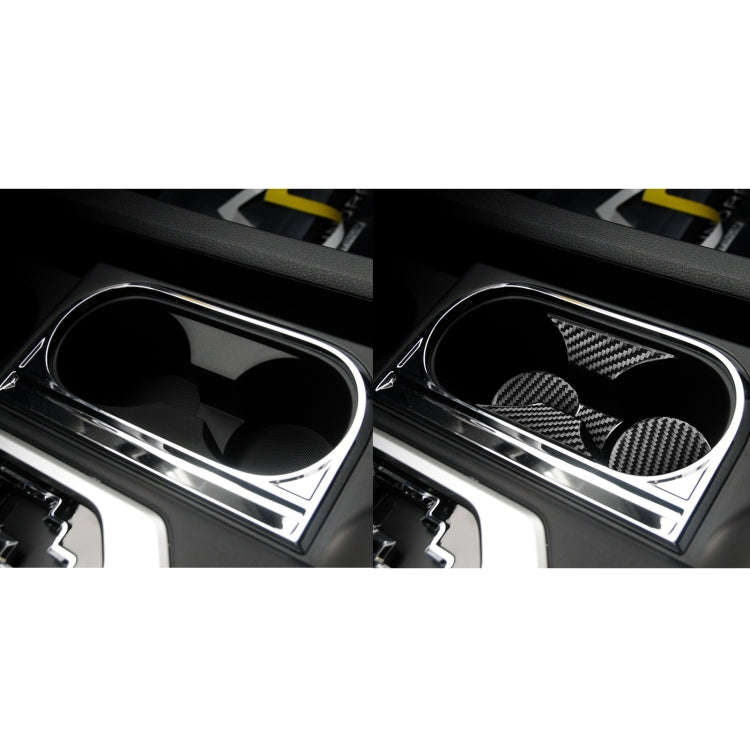 5 PCS / Set Carbon Fiber Car Central Control Cup Holder Panel Decorative Sticker for Toyota Tundr...