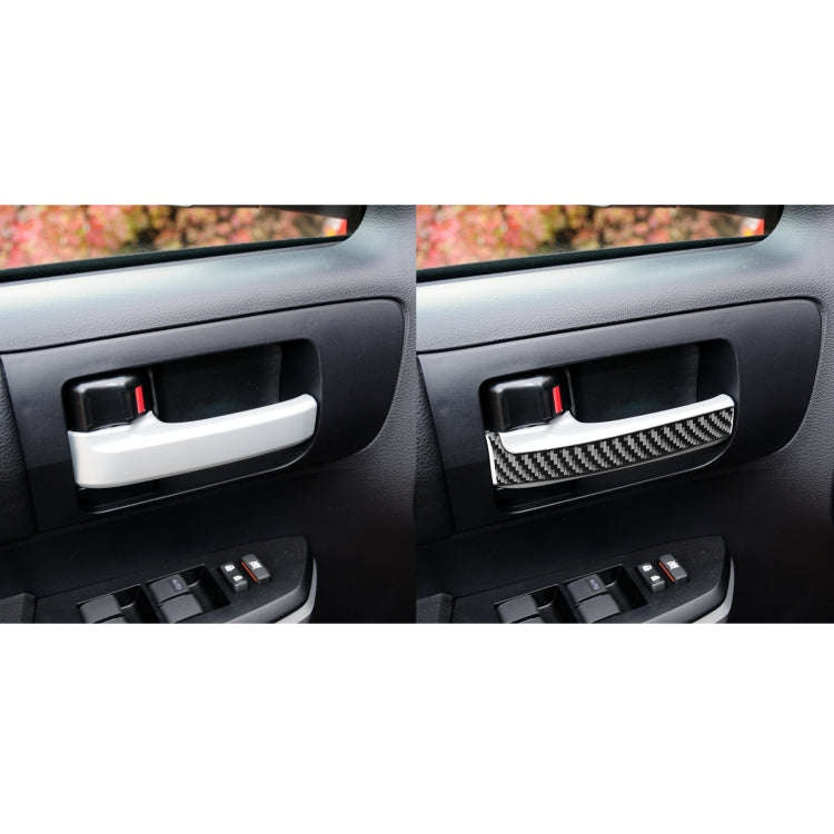 4 PCS / Set Carbon Fiber Car Inner Handle Decorative Sticker for Toyota Tundra 2014-2018, Left Ri...