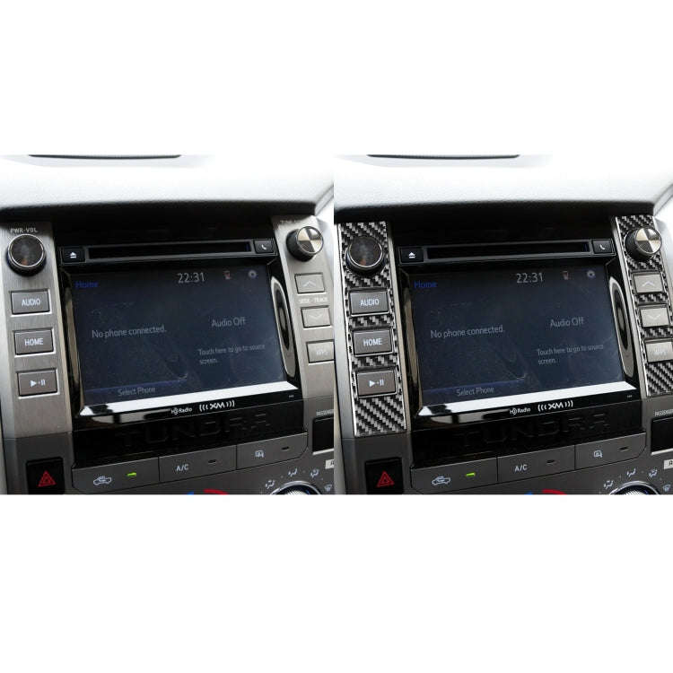 2 PCS / Set Carbon Fiber Car Central Control Volume Switch Decorative Sticker for Toyota Tundra 2...
