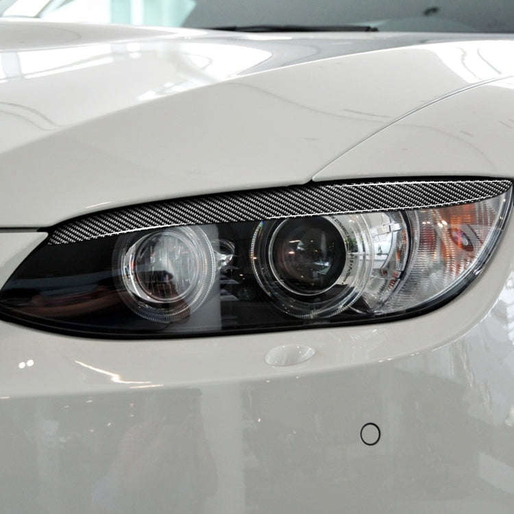 2 PCS / Set Carbon Fiber Car Lamp Eyebrow Decorative Sticker for BMW E92 / E93 2006-2012, Drop Gl...