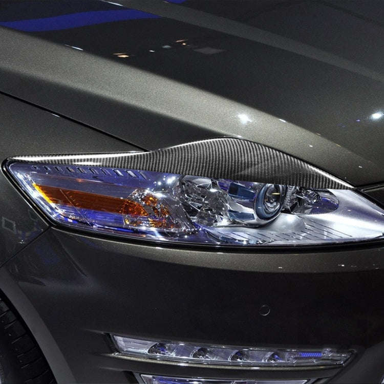2 PCS / Set Carbon Fiber Car Lamp Eyebrow Decorative Sticker for Ford Mondeo MK4 2007-2013, Drop ...