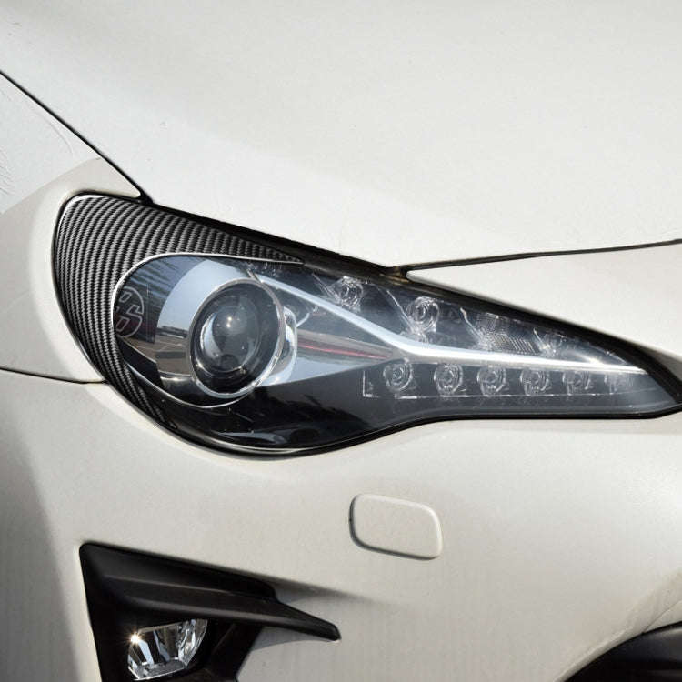 2 PCS / Set Carbon Fiber Car Front Lamp Eyebrow Decorative Sticker for Toyota GT86 / Subaru BRZ 2...