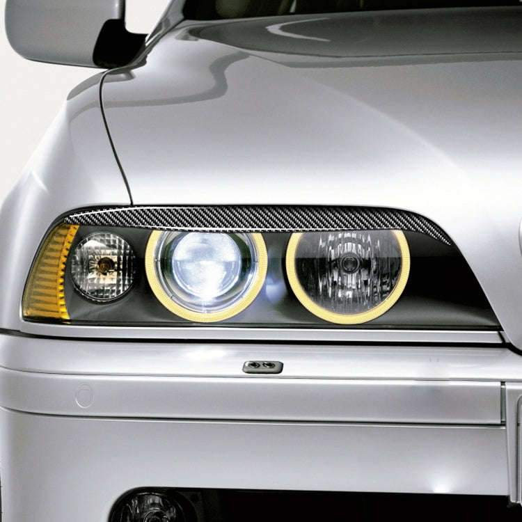 2 PCS / Set Carbon Fiber Car Lamp Eyebrow Decorative Sticker for BMW E39 1997-2003, Drop Glue Ver...