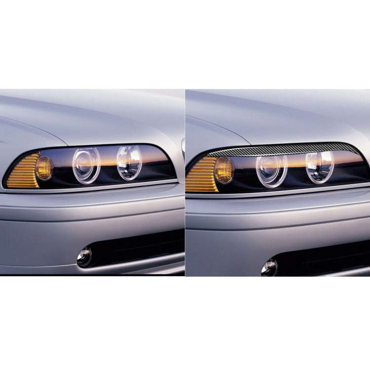 2 PCS / Set Carbon Fiber Car Lamp Eyebrow Decorative Sticker for BMW E39 1997-2003, Drop Glue Ver...