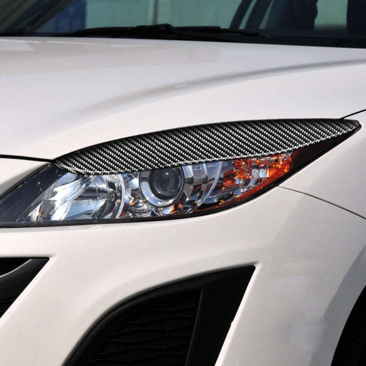 2 PCS / Set Carbon Fiber Car Lamp Eyebrow Decorative Sticker for Mazda 3 2010-2013 / M3 Xingcheng...