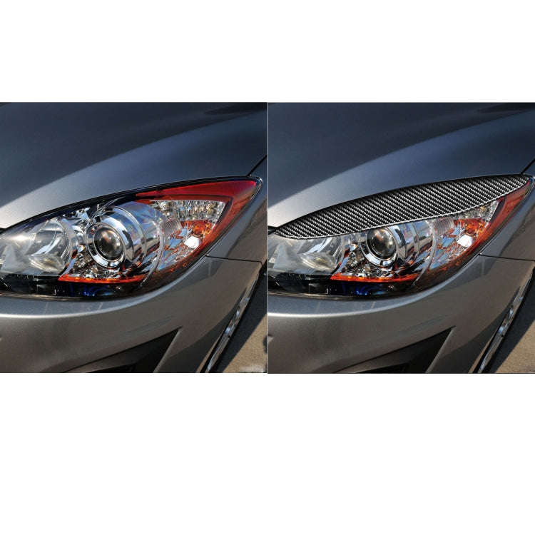 2 PCS / Set Carbon Fiber Car Lamp Eyebrow Decorative Sticker for Mazda 3 2010-2013 / M3 Xingcheng...