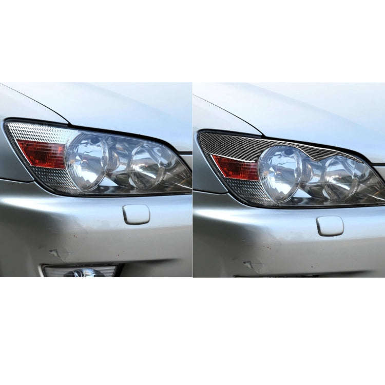 2 PCS / Set Carbon Fiber Car Lamp Eyebrow Decorative Sticker for Lexus IS300/IS200/RS200/ALTezza ...