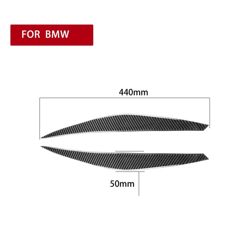 2 PCS / Set Carbon Fiber Car Lamp Eyebrow Decorative Sticker for BMW E71/X6 2008-2014, Drop Glue ...