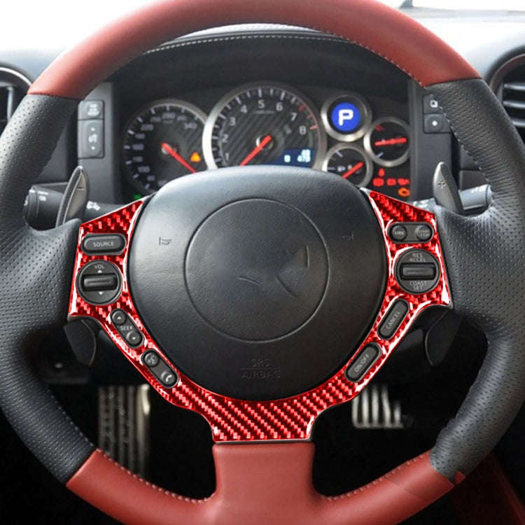 3 PCS / Set Carbon Fiber Car Dashboard Steering Wheel Buttons Decorative Sticker for Nissan GTR R...