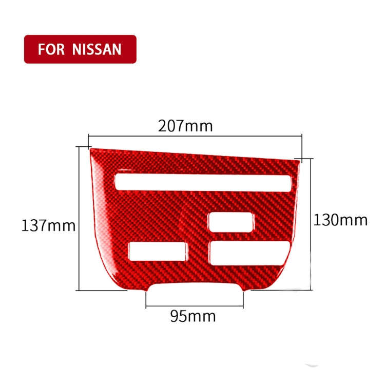 Carbon Fiber Car CD Player Console C Version Decorative Sticker for Nissan GTR R35 2008-2016, Lef...