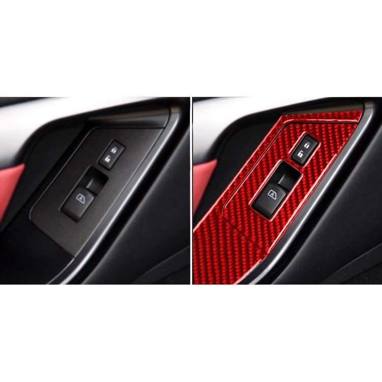 4 PCS / Set Carbon Fiber Car Window Lift Buttons Panel Sticker for Nissan GTR R35 2008-2016, Righ...