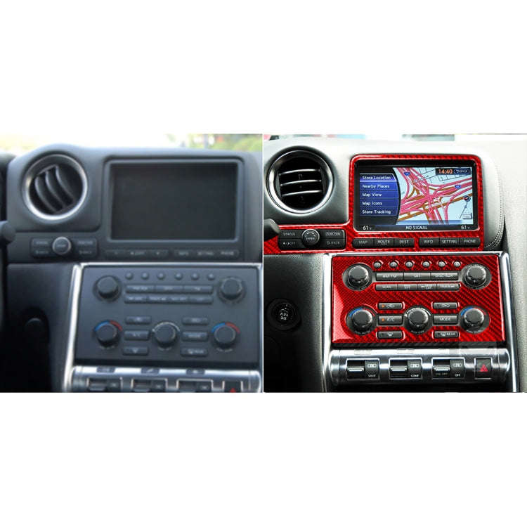 2 PCS / Set Carbon Fiber Car Navigation Instrument Decorative Sticker for Nissan GTR R35 2008-201...